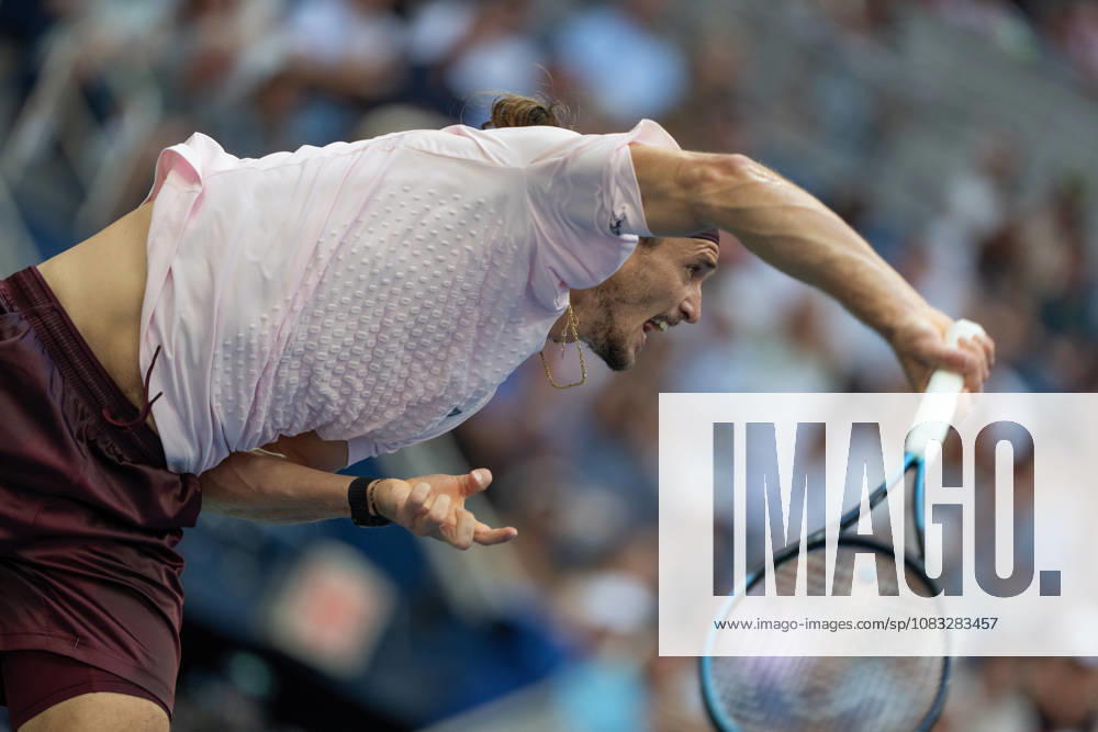 2026 US Open - Day 15 NEW YORK, NEW YORK - SEPTEMBER 13: Alexander Zverev of Germany serves during the men’s singles final against Ben Shelton of the United States during the 2026 US Open - Day 15 at USTA Billie Jean King National Tennis Center on September 13, 2026 in New York, New York. New York USTA Billie Jean King National Tennis Center New York United States
