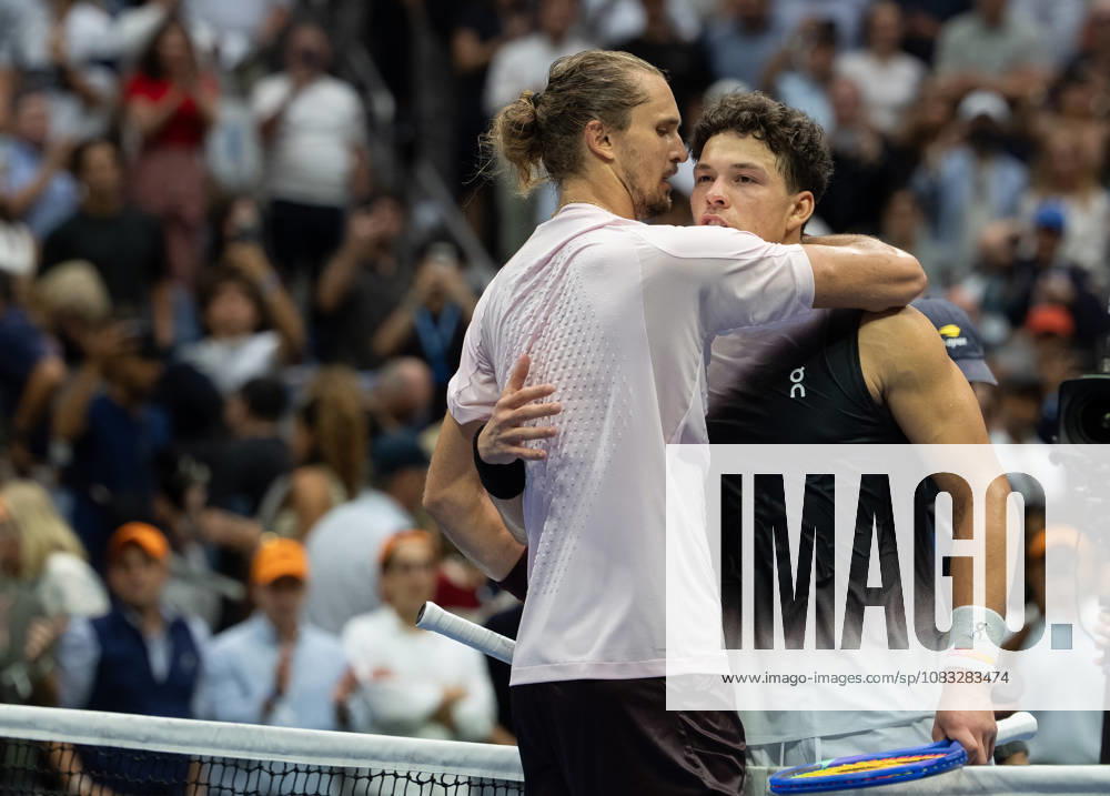 2026 US Open - Day 15 NEW YORK, NEW YORK - SEPTEMBER 13: Alexander Zverev of Germany at the net with Ben Shelton of the United States after the men’s singles final during the 2026 US Open - Day 15 at USTA Billie Jean King National Tennis Center on September 13, 2026 in New York, New York. New York USTA Billie Jean King National Tennis Center New York United States