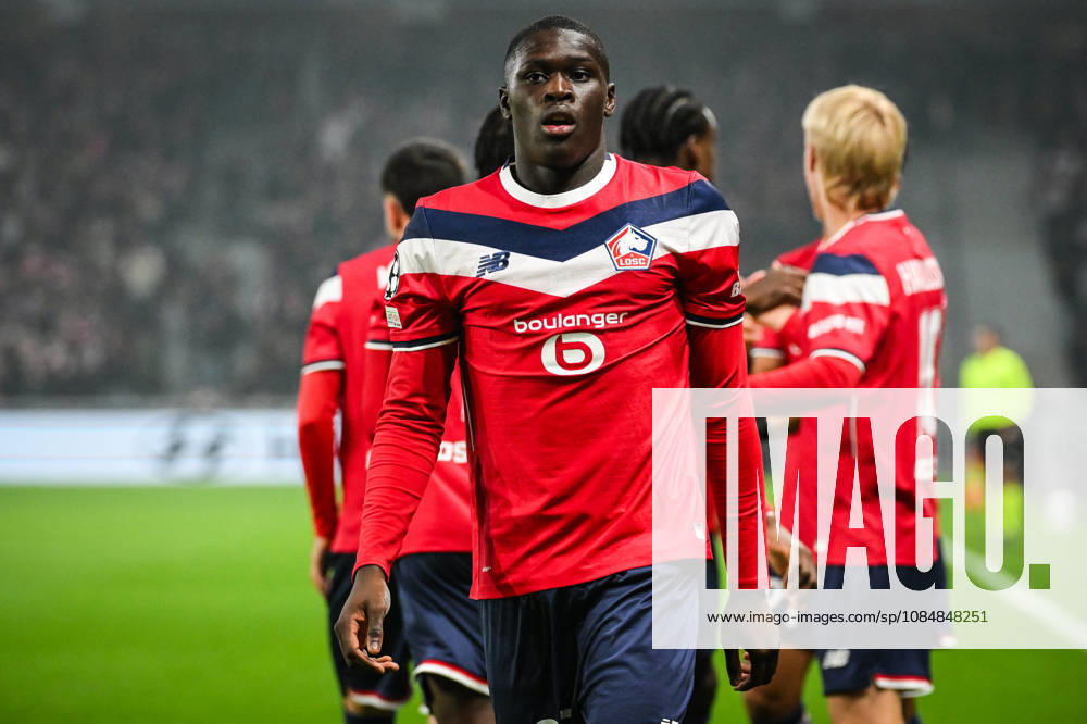 Villeneuve-D ascq, France, France: Soriba DIAOUNE of Lille celebrates his goal during the UEFA Champions League, League Phase MD3 match between Lille OSC (LOSC) and Galatasaray SK at Pierre Mauroy Stadium on October 21, 2026 in Villeneuve-d Ascq near Lille, France. Villeneuve-D ascq France - ZUMAm308 20261021_zsp_m308_008