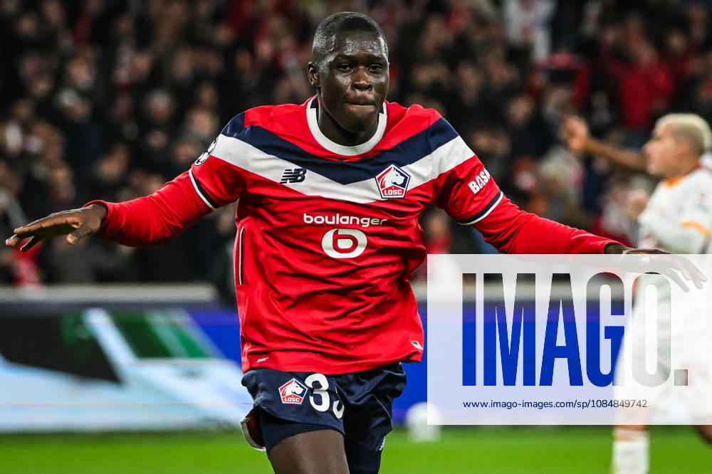 Villeneuve-D ascq, France, France: Soriba DIAOUNE of Lille celebrates his goal during the UEFA Champions League, League Phase MD3 match between Lille OSC (LOSC) and Galatasaray SK at Pierre Mauroy Stadium on October 21, 2026 in Villeneuve-d Ascq near Lille, France. Lille OSC V Galatasaray SK - UEFA Champions League - ZUMAm308 20261021_zsp_m308_015