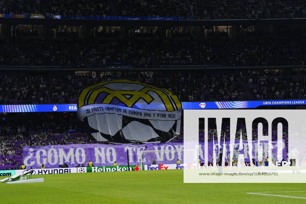 Real Madrid v RB Leipzig - UEFA Champions League 2026 27 League Phase MD3 MADRID, SPAIN - OCTOBER 21: Real Madrid fans make a choreography during the ceremony prior to the UEFA Champions League 2026 27 League Phase MD3 match between Real Madrid and RB Leipzig at Santiago Bernabeu Stadium on October 21, 2026 in Madrid, Spain. Madrid Santiago Bernabeu Spain