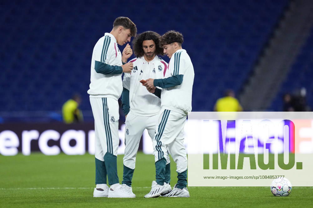 ESP: Real Madrid v RB Leipzig. UEFA Champions League. Matchday 3. Carlos Espi, Thiago Pitarch and Marc Cucurella of Real Madrid CF during the UEFA Champions League match between Real Madrid and RB Leipzig played at Santiago Bernabeu Stadium on 21 Oct 2026 in Madrid, Spain. kpng