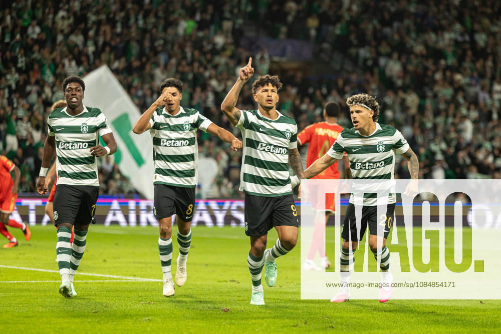 Luis Suarez celebrating after goal seen in football match between Sporting CP and LASK in UEFA Champions League 2026 27 at Estadio JosÃ Alvalade, Lisboa, Portugal (Luis Loureiro Ball Raw Images PT) Lisboa Estadio JosÃ Alvalade Portugal