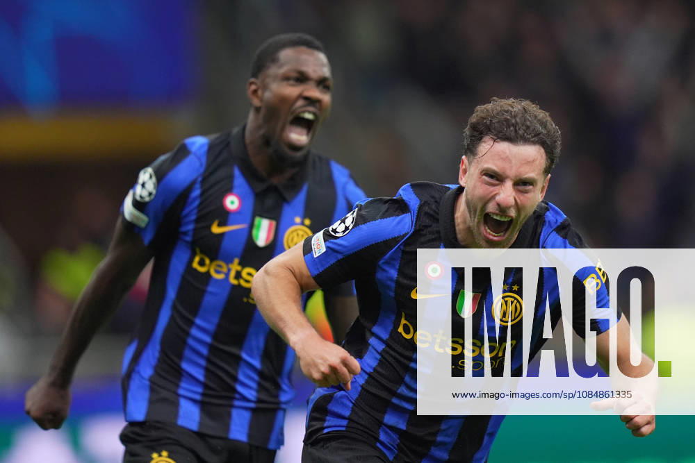 Inter Milan s Carlos Augusto celebrates after scoring 1-0 during the Uefa Champions League soccer match between Inter and Shakhtar Donetsk at San Siro Stadium in Milan , Italy - Wednesday October 21 , 2026. - Soccer