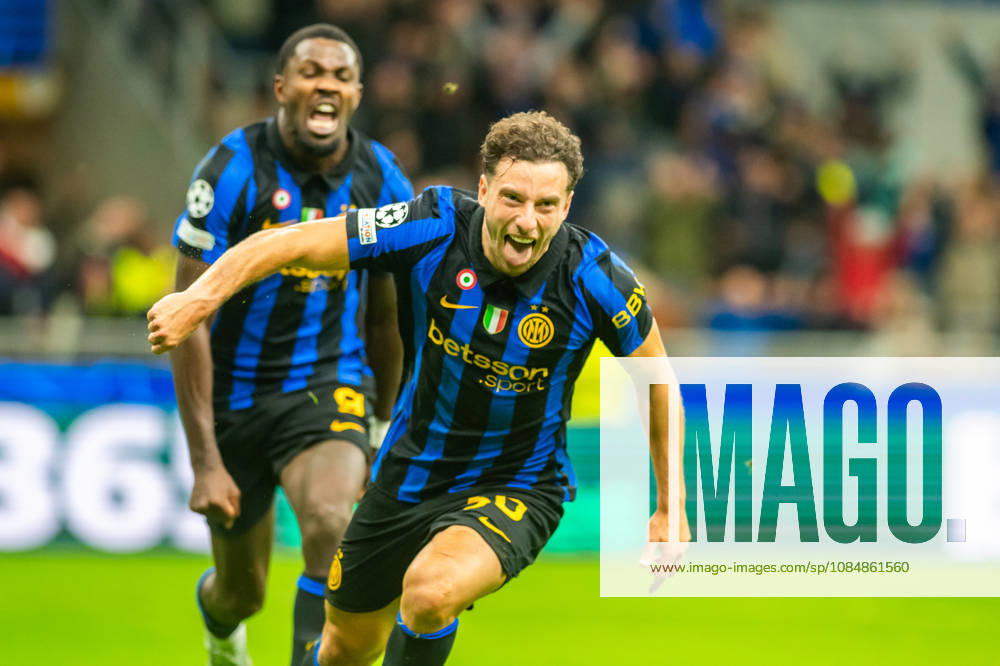 Carlos Augusto celebration his goal during UEFA Champions League 2026 27 league phase game between Internazionale Milano and FC Shakhtar Donetsk (Gleb Soboliev Ball Raw Images) Milan San Siro Italy