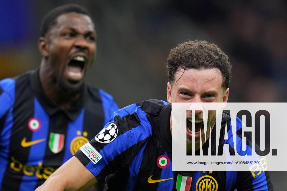 Inter Milan s Carlos Augusto celebrates after scoring 1-0 during the Uefa Champions League soccer match between Inter and Shakhtar Donetsk at San Siro Stadium in Milan , Italy - Wednesday October 21 , 2026. - Soccer