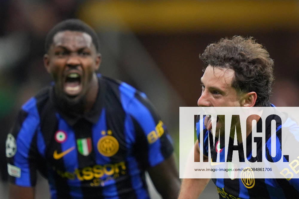 Inter Milan s Carlos Augusto celebrates after scoring 1-0 during the Uefa Champions League soccer match between Inter and Shakhtar Donetsk at San Siro Stadium in Milan , Italy - Wednesday October 21 , 2026. - Soccer