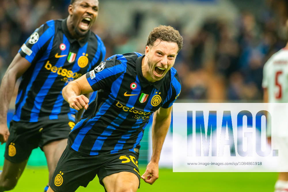 Carlos Augusto celebration his goal during UEFA Champions League 2026 27 league phase game between Internazionale Milano and FC Shakhtar Donetsk (Gleb Soboliev Ball Raw Images) Milan San Siro Italy