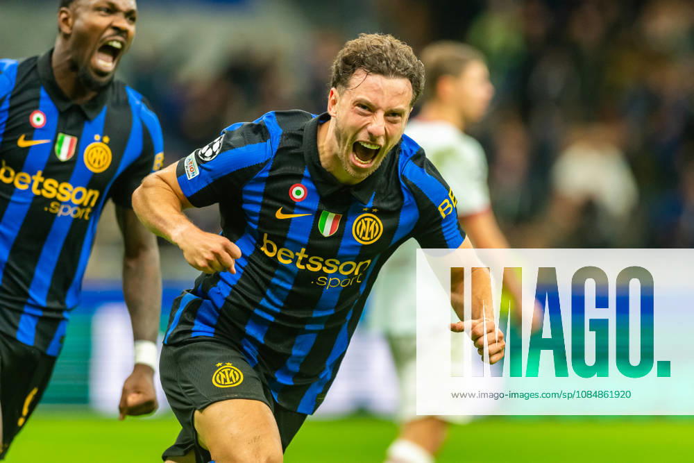 Carlos Augusto celebration his goal during UEFA Champions League 2026 27 league phase game between Internazionale Milano and FC Shakhtar Donetsk (Gleb Soboliev Ball Raw Images) Milan San Siro Italy