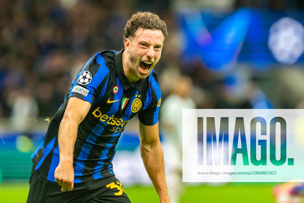 Carlos Augusto celebration his goal during UEFA Champions League 2026 27 league phase game between Internazionale Milano and FC Shakhtar Donetsk (Gleb Soboliev Ball Raw Images) Milan San Siro Italy