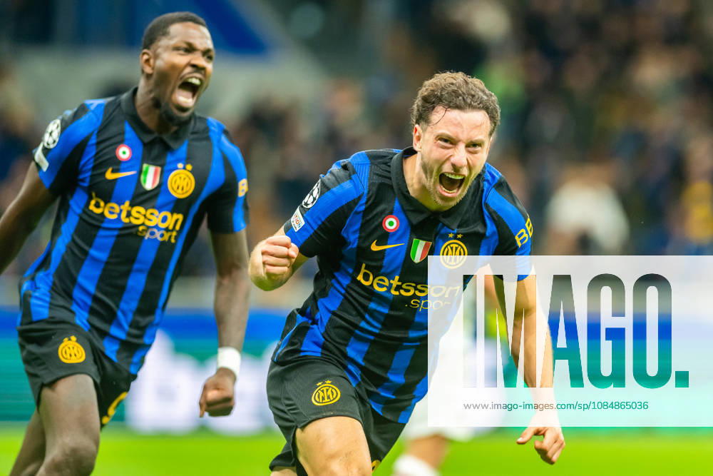 Carlos Augusto celebrates his goal during UEFA Champions League 2026 27 league phase game between Internazionale Milano and FC Shakhtar Donetsk (Gleb Soboliev Ball Raw Images) Milan San Siro Italy