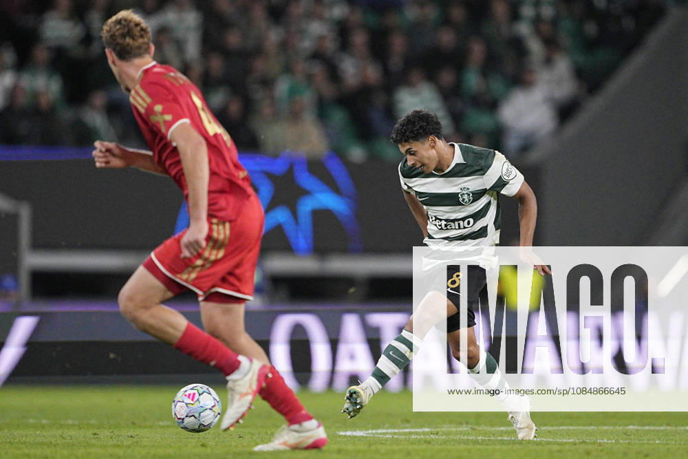 Joao Simoes of Sporting CP passes the ball during the UEFA Champions League 2026 27 League Phase MD3 match between Sporting Club de Portugal and LASK at Estadio Jose Alvalade on October 21, 2026 in Lisbon, Portugal (Photo by Pedro Loureiro Sports Press Photo SPP)
