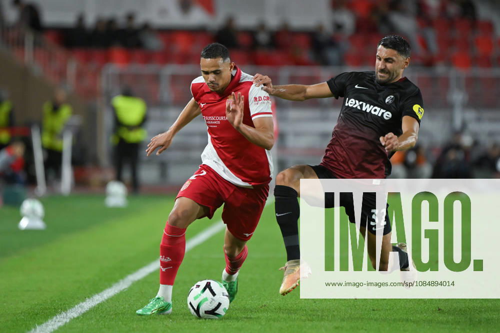 Vanderson (ASM) Vincenzo Grifo (SC Freiburg) - UEFA Conference League match between AS Monaco and SC Freiburg on October 22, 2026 at the Louis II Stadium in Monaco.