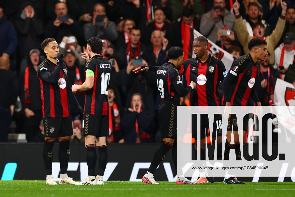 Marcus Tavernier of AFC Bournemouth celebrates their goal to make it 2-0 AFC Bournemouth v AC Milan, UEFA Europa League, Football, Vitality Stadium, Bournemouth, UK - 22 Oct 2026Bournemouth Vitality Stadium United Kingdom