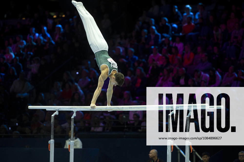 Rotterdam The Netherlands 22nd October 2026 World Championships artistic gymnastics. Mens allround competition Timo Eder (GER) finishes 14th Parallel bars