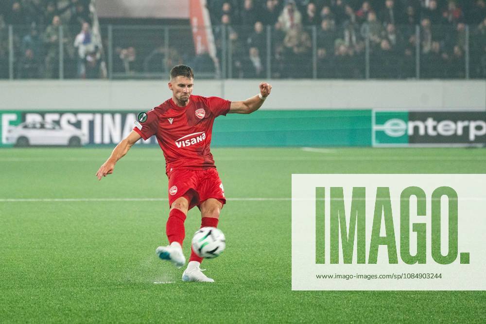 THUN, BERN - OCTOBER 22: Fabio Fehr of FC Thun during the UEFA Conference League match between FC Thun and HNK Hajduk Split at VISANA STADION on October 22, 2026 in Thun, Bern, Switzerland.