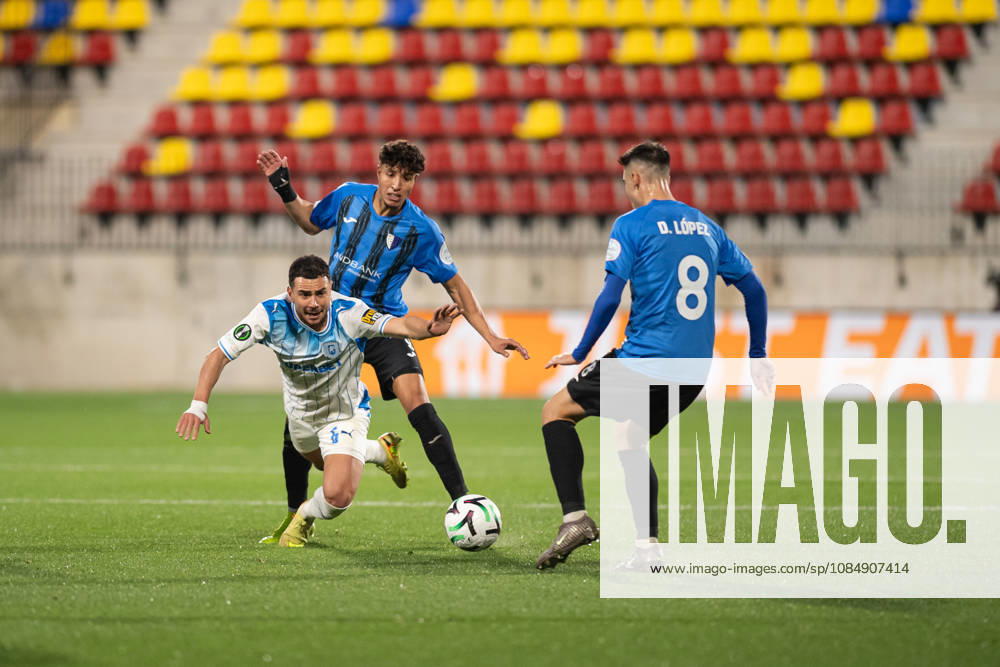 Inter Club Escaldes v Universitatae Craiova - UEFA Conference League David Lopez, player number 8 of Inter Club d Escaldes, is in action during the UEFA Conference League match between Inter Club d Escaldes and Universitatea Craiova at New FAF Stadium in Encamp, Andorra, on October 22, 2026. Encamp Andorra Andorra