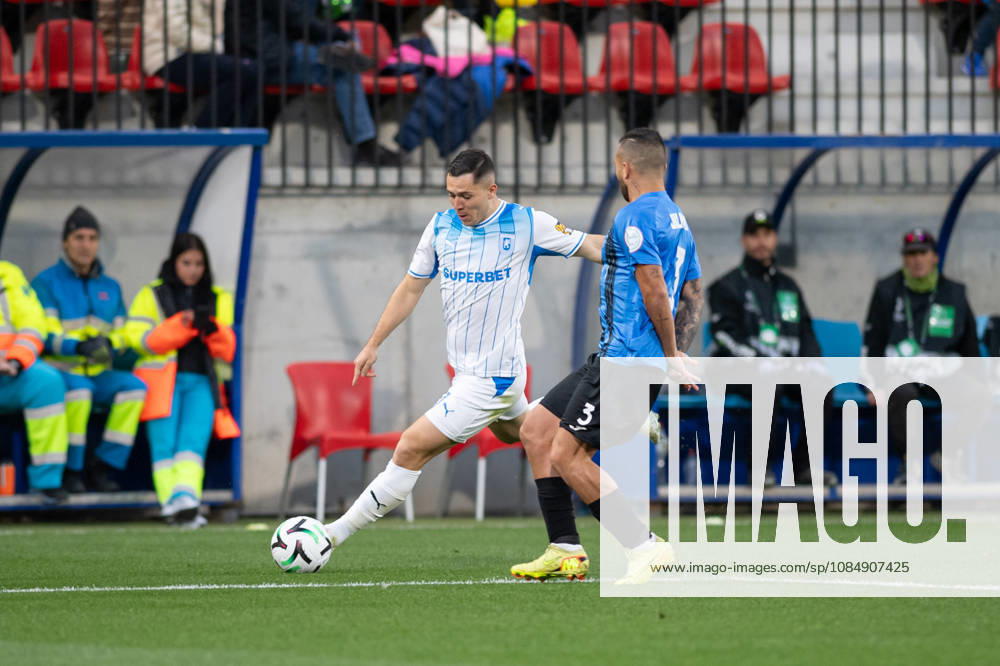 Inter Club Escaldes v Universitatae Craiova - UEFA Conference League Carlos Mora, player number 17 of Universitatea Craiova, is in action during the UEFA Conference League match between Inter Club d Escaldes and Universitatea Craiova at New FAF Stadium in Encamp, Andorra, on October 22, 2026. Encamp Andorra Andorra