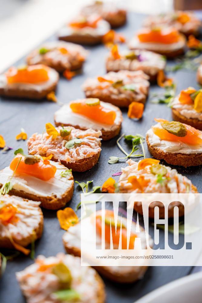 Food from a Salmon skewer Event Wedding dinner and Buffet Celebration Or Party, Dinner and Food at a Black people Chalkboard