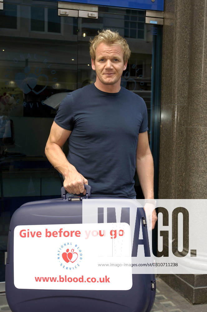 Ramsay wants your bloody Chef Gordon Ramsay launches a Nation Blood Service Campaign to urge people to give blood before they go on their holidays. West End Donor Centre, London Photo Shows: Gordon Ramsay. Date:25.07.2006, Credit:Photoshot Avalon United Kingdom, London
