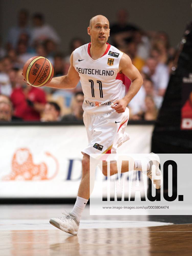 Pascal Roller (Deutschland) Basketball Länderspiel Herren Supercup 2008, Super Cup, Nationalmannschaft, Nationaltrikot Einzelbild Bamberg Dynamik,