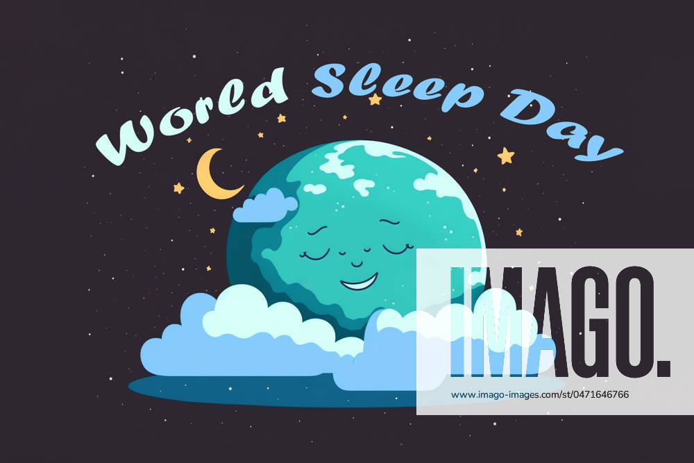 World Sleep Day postcard or banner. illustration of the lovely planet Earth sleeping on the international holiday World Sleep Day postcard or banner. illustration of the lovely planet Earth sleeping on the international holiday.
