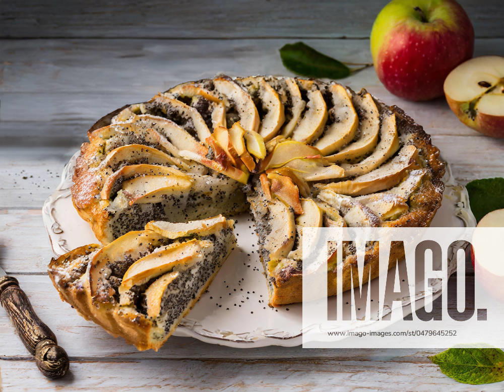 With KI generated Apple Mohn Cake and freshness, Crunchy Apples 1088817140