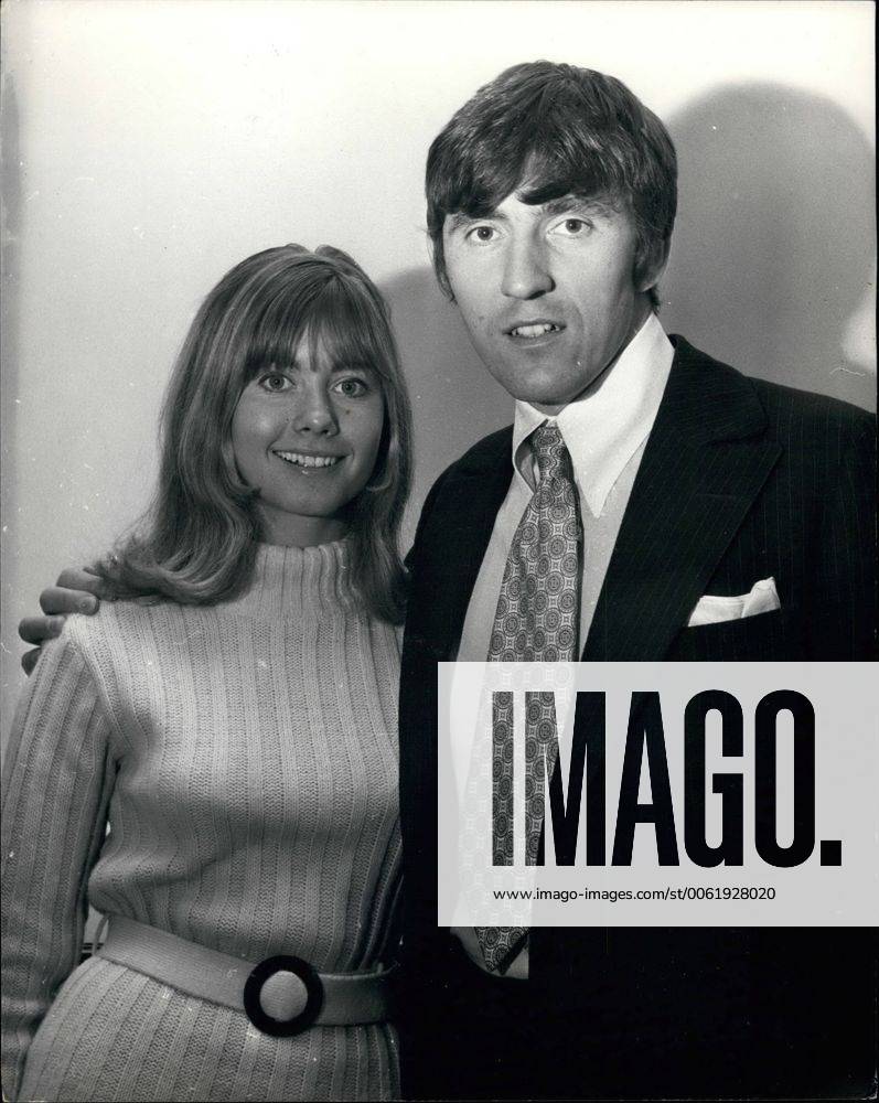 Shadows Guitarist engaged to Australian Actress: Bruce Welch, guitarist with the Shadows group, has become engaged to Olivia Newton-John, an Australian actress and singer. Bruce has been married before. Photo shows the couple pictured in London today. - ZUMAk09
