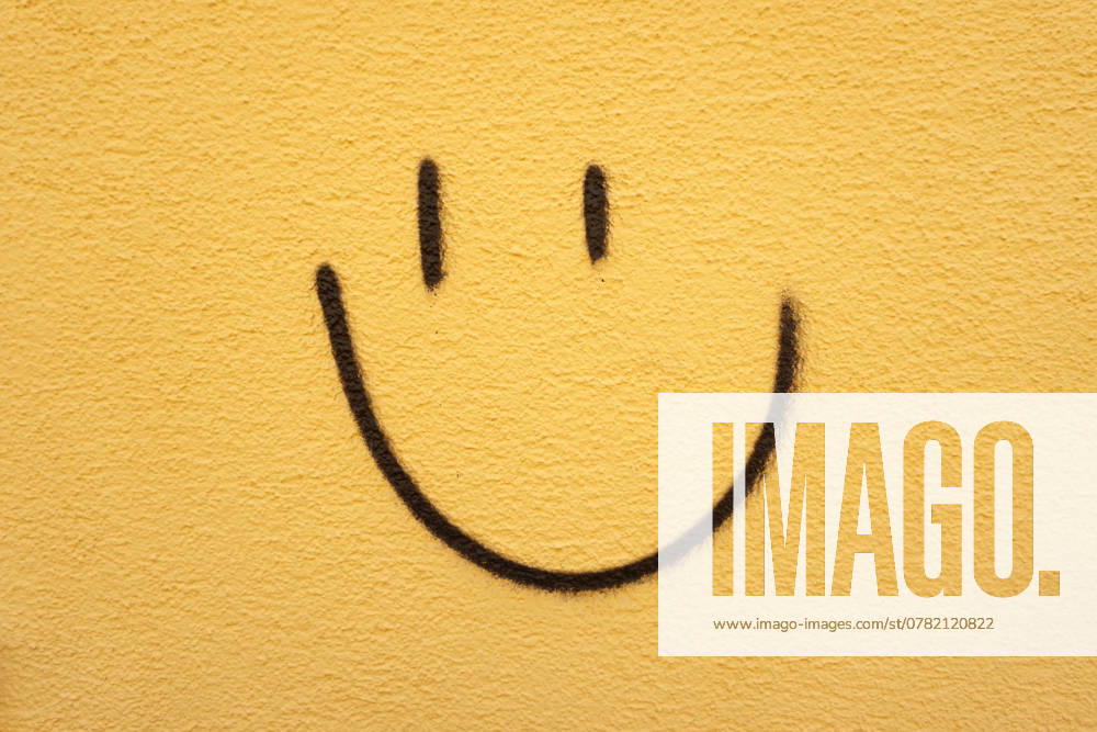 Bitte lächeln - an eine Wand gespraytes Smiley Gesicht