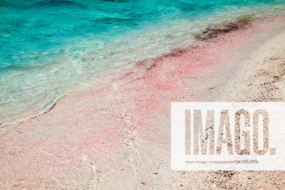 Rosa Sand the pinkish sand in Balos lagoon, Crete, Greece