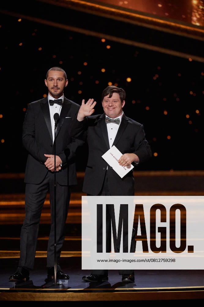 Telecast of The 92nd Oscars Shia LaBeouf and Zack Gottsagen present the Oscar® for Live Action Short Film during the live ABC Telecast of The 92nd Oscars® at the Dolby® Theatre in Hollywood, CA on Sunday, February 9, 2020. Hollywood CA USA