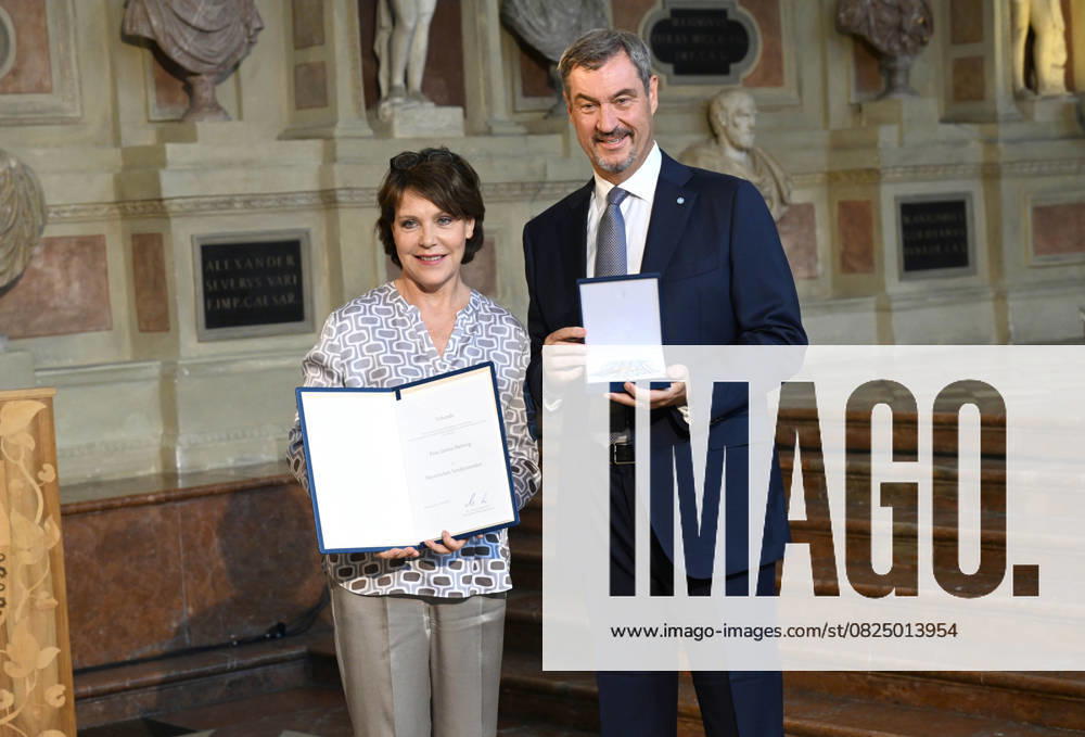 Janina Hartwig, Markus Söder Bayerischer Verdienstorden im Antiquarium der Residenz in München am 9. Juli 2025