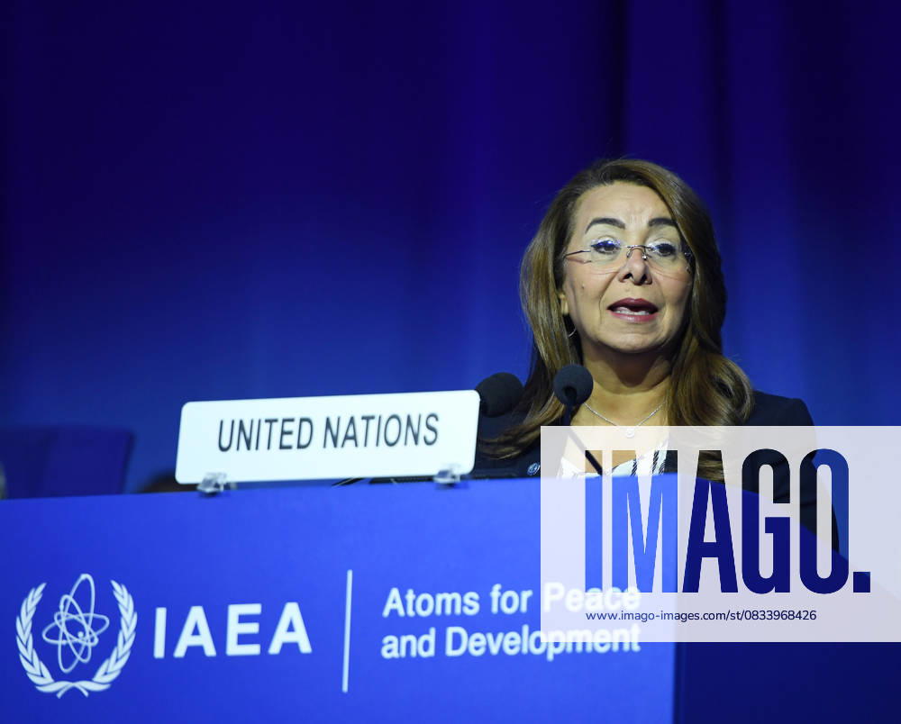 (250916) -- VIENNA, Sept. 16, 2025 -- Ghada Waly, director-general of the United Nations (UN) Office at Vienna, reads a message from UN Secretary-General Antonio Guterres at the 69th General Conference of the International Atomic Energy Agency (IAEA) in Vienna, Austria, Sept. 15, 2025. The conference opened here Monday, focusing on the peaceful use of nuclear energy and technology and the urgent need to protect the global nuclear non-proliferation regime. ) AUSTRIA-VIENNA-IAEA-GENERAL CONFERENCE HexCanling