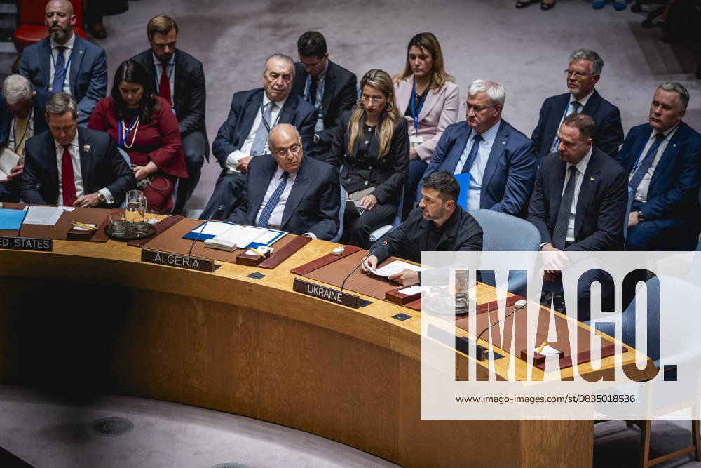 Volodymyr Zelensky, President of Ukraine, speaking at the UN Security Council in New York City, 23 09 2025 Photographed on behalf of the Department of State New York City United States