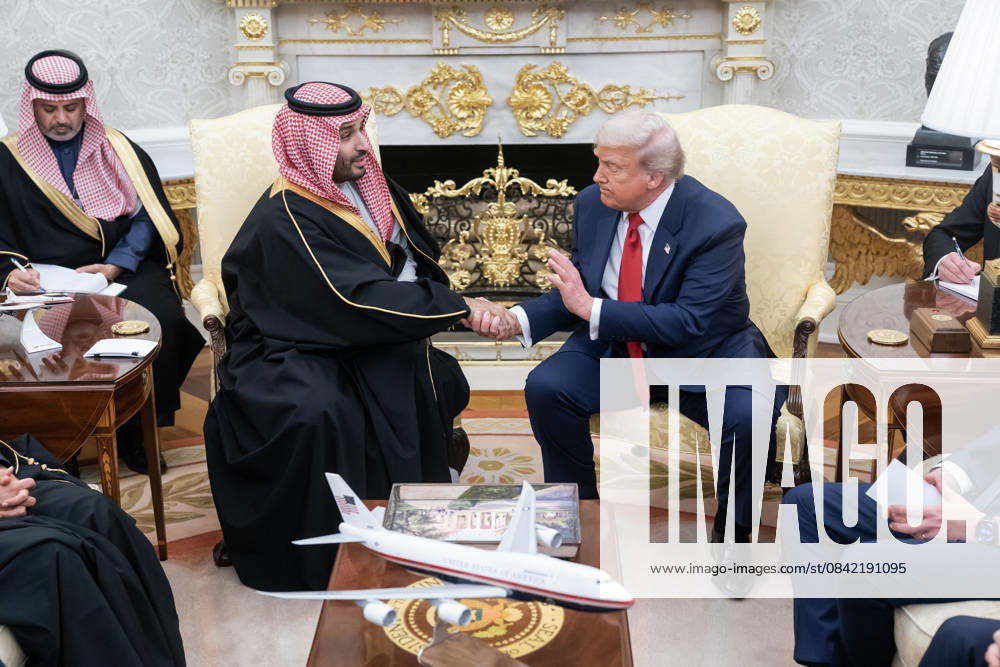 President Donald Trump and Saudi Arabia s Crown Prince Mohammed bin Salman hold a bi-lateral meeting in the Oval Office at the White House in Washington, DC, on Tuesday, November 18. 2025. The two leaders are expected to discuss defense, nuclear power, technology, and Israel during the visit. POY2025DC037 NATHANxHOWARD