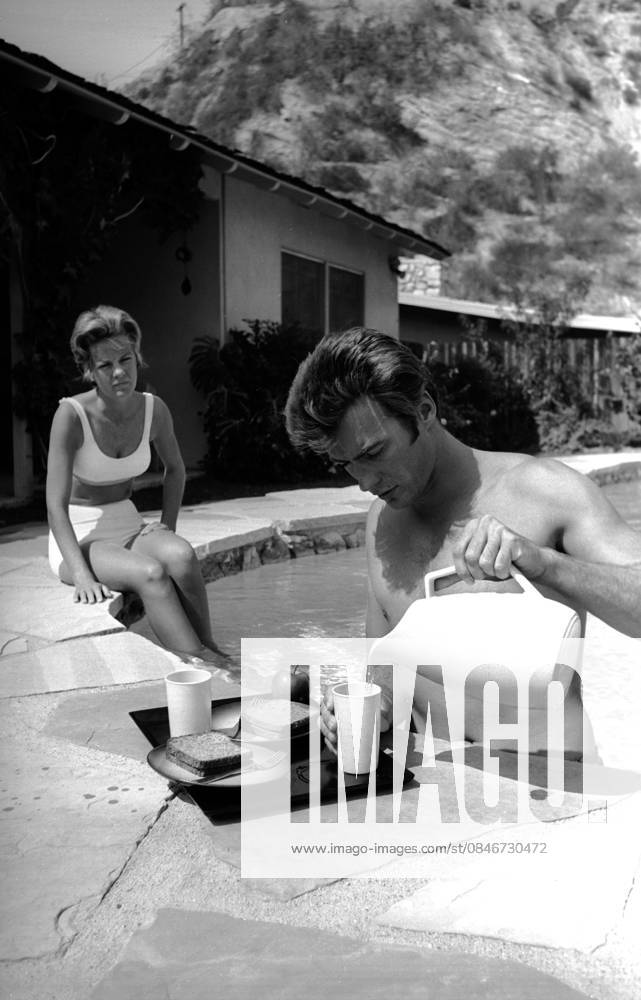 Clint Eastwood and wife Maggie Johnson at home 1961