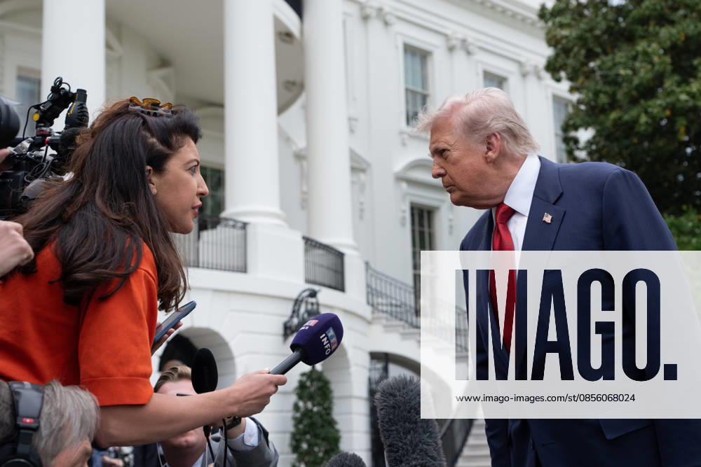 President Donald Trump gives remarks as he departs the White House in Washington, DC on Friday, May 8, 2026. WASP20260508608 AaronxSchwartz