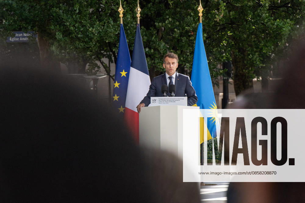 Emmanuel Macron Honors Tutsi Genocide Victims - Paris French President Emmanuel Macron inaugurates the memorial known as L Archive in tribute to the victims of the genocide perpetrated against the Tutsi in Rwanda, with Paul Kagame, President of the Republic of Rwanda, on the Esplanade Habib-Bourguiba in Paris, France on June 2, 2026. Photo by Isa Harsin Pool ABACAPRESS.COM Paris Ile-de-France France