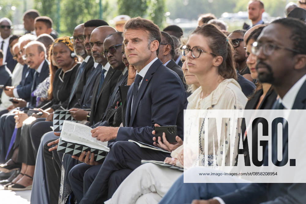 Emmanuel Macron Honors Tutsi Genocide Victims - Paris French President Emmanuel Macron inaugurates the memorial known as L Archive in tribute to the victims of the genocide perpetrated against the Tutsi in Rwanda, with Paul Kagame, President of the Republic of Rwanda, on the Esplanade Habib-Bourguiba on June 2, 2026 in Paris, France. Photo by Isa Harsin Pool ABACAPRESS.COM Paris Ile-de-France France