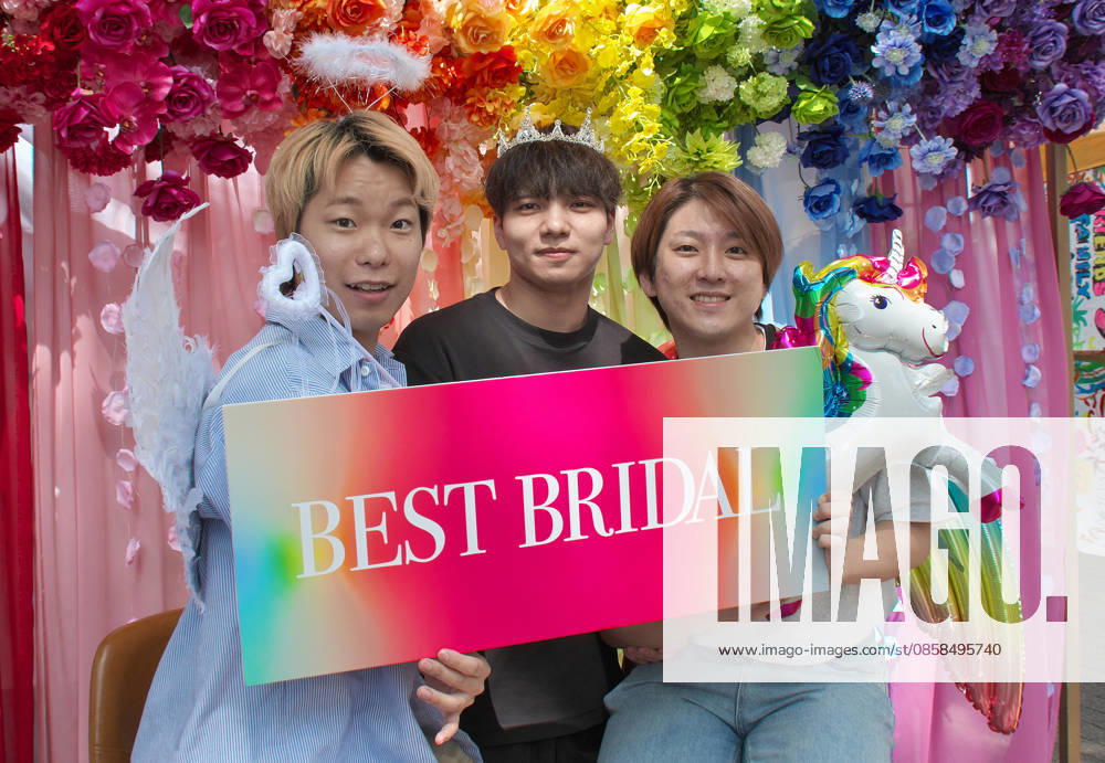 Participants pose for camera during the event Tokyo Pride 2026 in Tokyo, Japan on Saturday, June 6, 2026. TKP2026060603 KEIZOxMORI