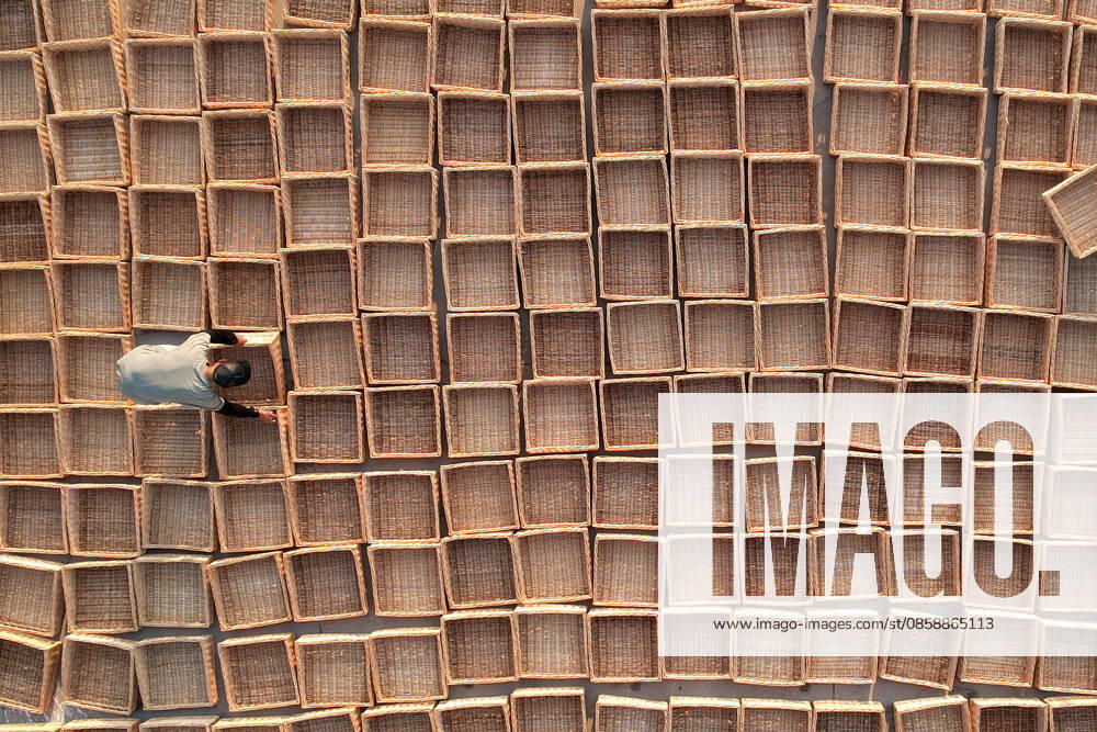 Workers dry woven willow products on June 10, 2026 in Linshu, Shandong Province of China. Linshu County has developed a full industrial chain for willow weaving, with products exported to over 80 countries and regions including Europe, the United States, Japan, South Korea and Southeast Asia.