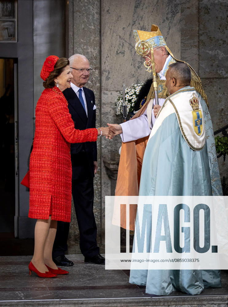 Sweden Te Deum on the occasion of the celebration of the King and Queens Golden wedding anniversary in Stockholm. King Carl Gustaf and Queen Silvia Â