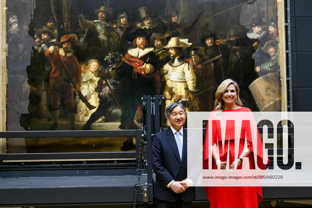 Amsterdam Queen Maxima and Emperor Naruhito of Japan visited the Rijksmuseum in Amsterdam on the 2nd day of the 3 day statevisit to the Netherlands. Â