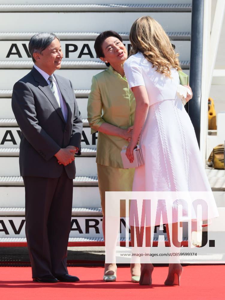 Crown Princess Elisabeth welcomes Japanese Emperor Naruhito and Japanese Empress Masako upon their arrival at Melsbroek military airport for an official state visit of the Japanese Emperor and Empress to Belgium, on Saturday 20 June 2026, in Brussels. The Emperor and Empress of Japan visit Belgium from June 20-25. BENOITxDOPPAGNE 178442152