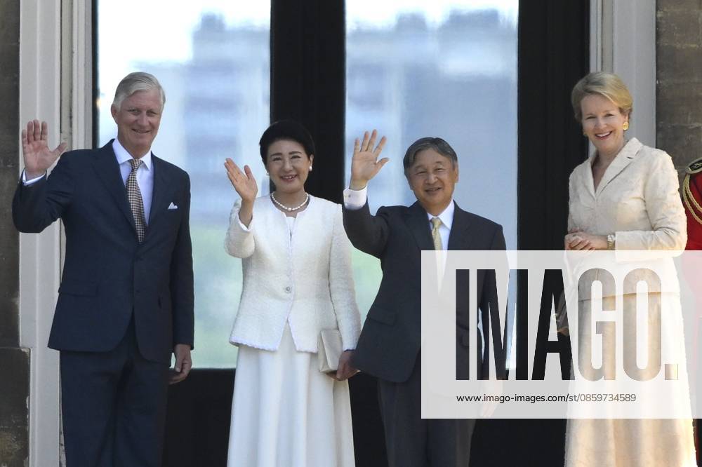 State Visit of the Emperor and the Empress of Japan to Belgium LAEKEN, BELGIUM - JUNE 22 : King Philippe - Filip of Belgium, Empress Masako of Japan, Emperor Naruhito of Japan and Queen Mathilde of Belgium pictured at the Castle of Laeken during the state visit of the Emperor and Empress of Japan to Belgium, on June 22, 2026 in Laeken, Belgium, 22 06 2026 Laeken Belgium