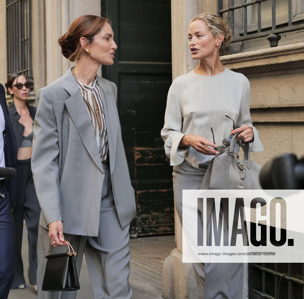 IPA85949657 - Milan, Milan Men s Fashion Week: Spring Summer 2026 2027 - Men s Fashion, Spring Summer 2026 — Armani fashion show; pictured: Eugenia Silva and Carolyn Murphy