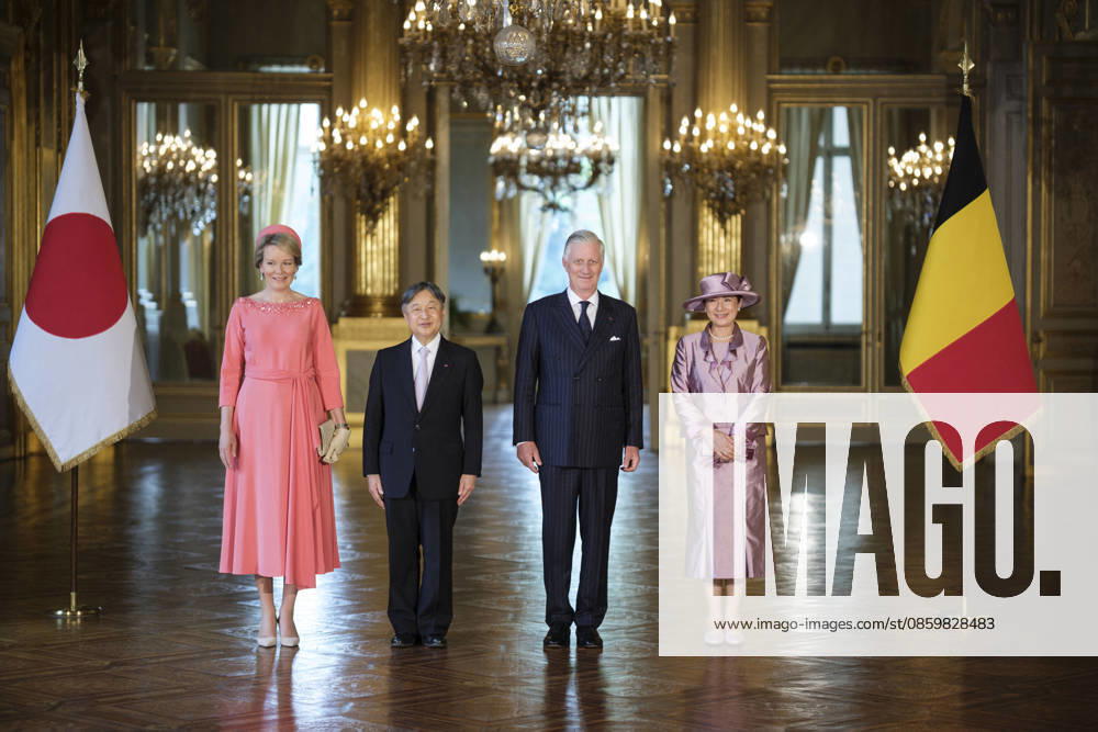 Imperial Couple Visit To Belgium - Day 3 Emperor Naruhito and Empress Masako of Japan visit the Palace of Laeken during a state visit in Brussels, Belgium on June 23, 2026, as part of the 160th anniversary of diplomatic relations between Japan and Belgium, where they are welcomed by Queen Mathilde and King Philippe. Photo by Monasse T ANDBZ ABACAPRESS.COM