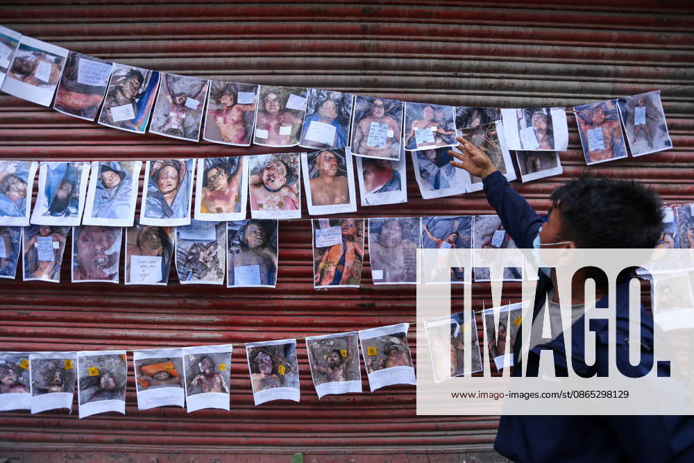 Nepal Floods - Aftermath Relatives of people missing after flash floods in Rasuwa and Nuwakot search for information at Tribhuvan University Teaching Hospital on August 30, 2026. Families examine photographs and missing-person notices, while some mourn and wait for news. The floods destroyed homes and swept debris downstream along the Trishuli River. Kathmandu Nepal