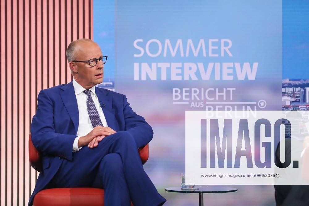 ARD Capital Studio Summer Interview with Chancellor Friedrich Merz of the CDU arrives for the interview
