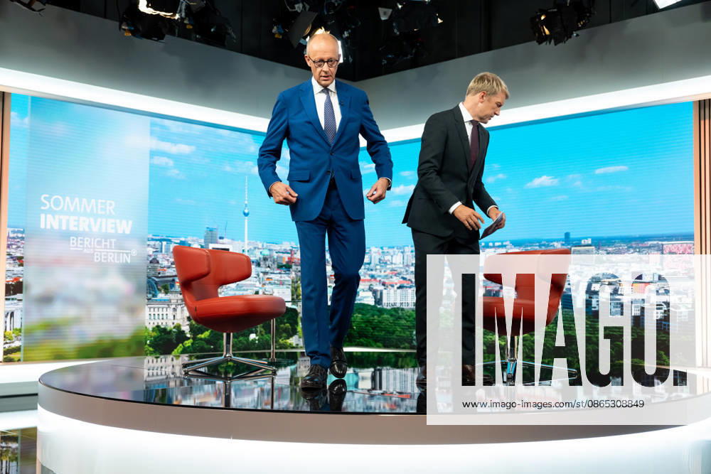 ARD Summer Interview, Federal Chancellor, Friedrich Merz, Berlin, ARD Summer Interview, Federal Chancellor, Friedrich Merz, CDU, Host, Markus Preiß, ARD Berlin Capital Studio, Berlin, GER
